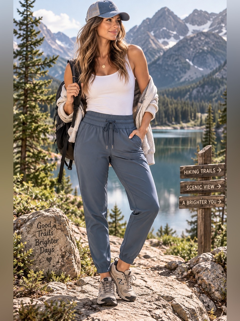 Free Fly Blue Performance Jogger Pants S Stretch Athleisure Gorpcore